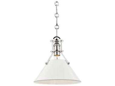 Hudson Valley Painted 9" 1-Light Polished Nickel Off White Mini Pendant HVMDS351PNOW