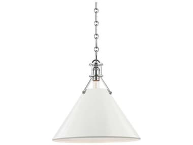 Hudson Valley Painted 16" 1-Light Polished Nickel Off White Pendant HVMDS352PNOW
