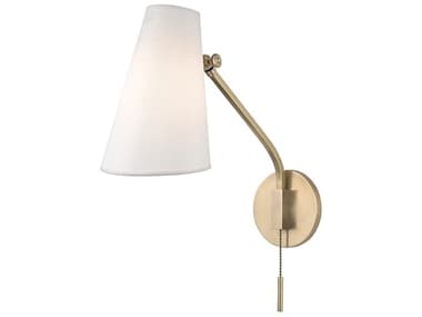 Hudson Valley Patten 17" Tall 1-Light Aged Brass White Wall Sconce HV6341AGB