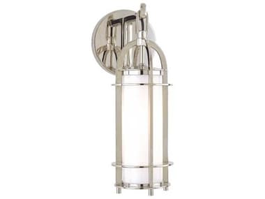 Hudson Valley Portland 14" Tall 1-Light Polished Nickel Off White Glass Wall Sconce HV8501PN