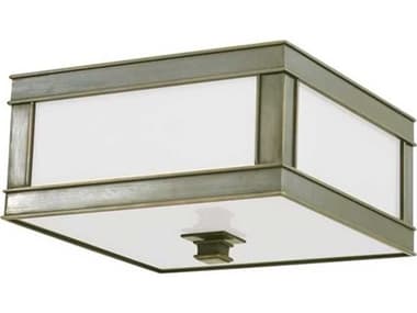 Hudson Valley Preston 3-Light Historic Nickel White Glass Flush Mount HV4216HN