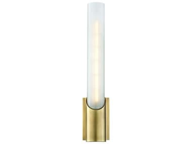 Hudson Valley Pylon 13" Tall 1-Light Aged Brass White Glass LED Wall Sconce HV2141AGB