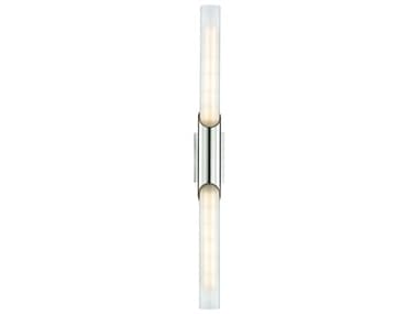 Hudson Valley Pylon 26" Tall 2-Light Polished Nickel White Glass LED Wall Sconce HV2142PN
