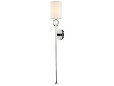 Hudson Valley Rockland 37" Tall 1-Light Polished Nickel White Crystal Glass Wall Sconce HV8436PN