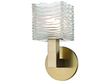 Hudson Valley Sagamore 10" Tall 1-Light Aged Brass Clear Glass LED Wall Sconce HV5441AGB