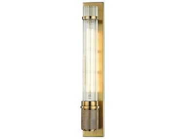 Hudson Valley Shaw 16" Tall 1-Light Aged Brass Glass LED Wall Sconce HV1200AGB