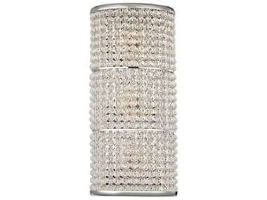 Hudson Valley Sherrill 6" Tall 3-Light Polished Nickel Clear Crystal Wall Sconce HV1023PN