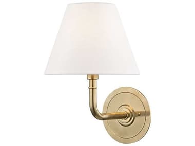 Hudson Valley Signature 11" Tall 1-Light Aged Brass Wall Sconce HVMDS600AGB