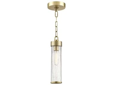 Hudson Valley Soriano 3" 1-Light Aged Brass Clear Glass Cylinder Mini Pendant HV1700AGB