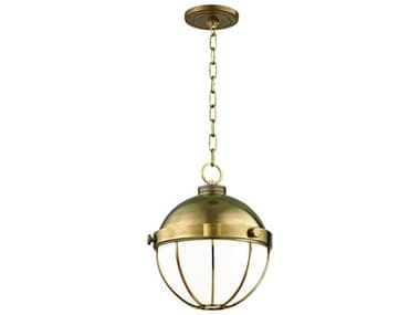 Hudson Valley Sumner 11" 1-Light Aged Brass White Glass Globe Mini Pendant HV2312AGB