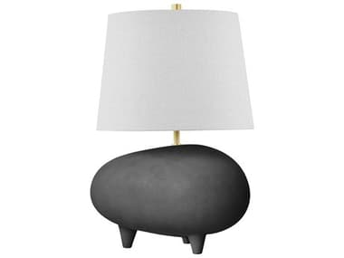 Hudson Valley Tiptoe Aged Brass Matte Black Charcoal Gray Table Lamp HVKBS1423201AAGBMB
