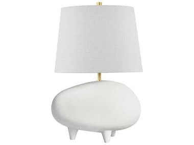 Hudson Valley Tiptoe Aged Brass Matte White Cream Table Lamp HVKBS1423201AAGBMW