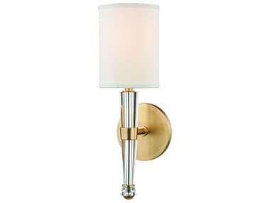 Hudson Valley Volta 15" Tall 1-Light Aged Brass White Crystal Wall Sconce HV4110AGB