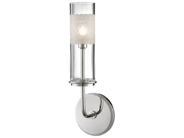 Hudson Valley Wentworth 14" Tall 1-Light Polished Nickel Clear Glass Wall Sconce HV3901PN