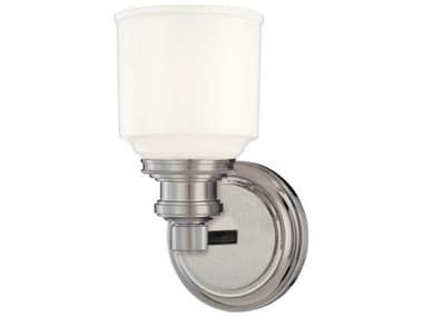 Hudson Valley Windham 9" Tall 1-Light Satin Nickel Off White Glass Wall Sconce HV3401SN
