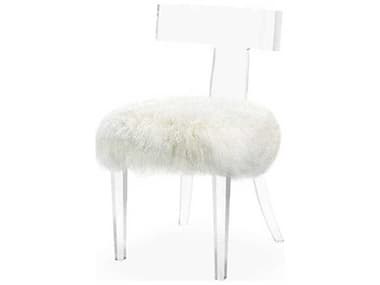 Interlude Home Clear/ Long Curly Ivory Accent Chair IL148006