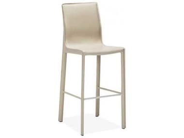 Interlude Home Leather Upholstered Mediterranean Sand Brushed Steel Bar Stool IL148094