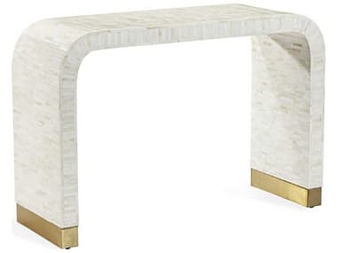 Interlude Home Beacon Natural Cream / Polished Brass 44'' Wide Rectangular Console Table IL139048