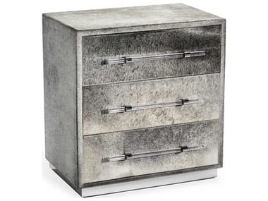 Interlude Home Cassian Natural Hide / Polished Nickel Three-Drawer Occasional Chest IL188053
