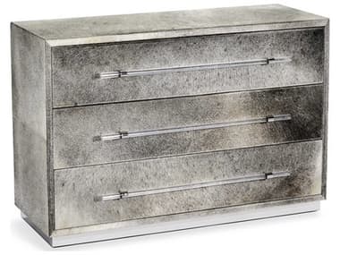 Interlude Home Cassian Natural Hide / Polished Nickel Three-Drawer Grand Chest IL188054