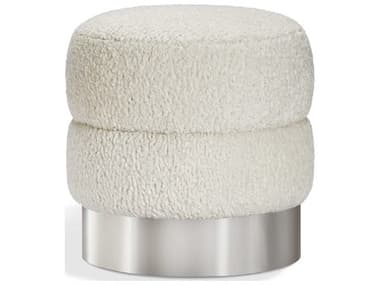 Interlude Home Charlize Cream / Polished Nickel Accent Stool IL188170