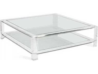 Interlude Home 60" Square Clear Glass Coffee Table IL115125