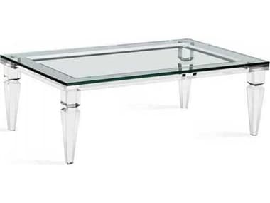 Interlude Home 48" Rectangular Clear Glass Coffee Table IL118026