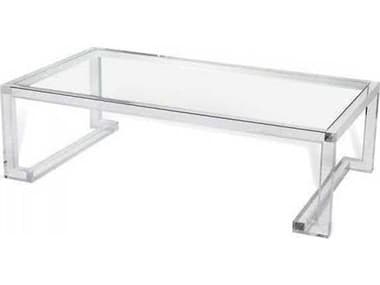 Interlude Home 62" Rectangular Clear Glass Coffee Table IL118093