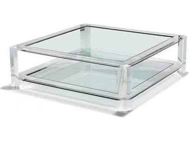 Interlude Home 52" Square Clear Glass Coffee Table IL119093