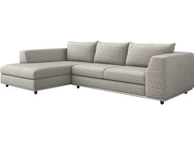 Interlude Home Comodo 112" Wide Gray Fabric Upholstered Sectional Sofa IL1990184