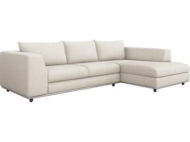 Interlude Home Comodo 112" Wide White Fabric Upholstered Sectional Sofa IL1990191