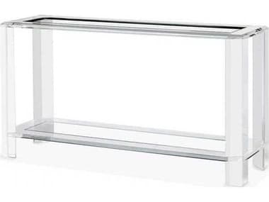 Interlude Home 60" Rectangular Clear Glass Console Table IL138068