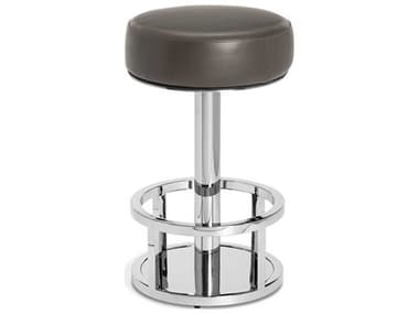Interlude Home Drake Swivel Cityscape Grey Polished Nickel Counter Stool IL149192