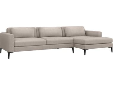 Interlude Home Izzy 126" Wide Beige Fabric Upholstered Sectional Sofa IL1990142