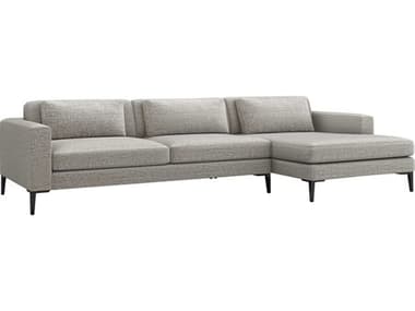 Interlude Home Izzy 126" Wide Gray Fabric Upholstered Sectional Sofa IL1990144
