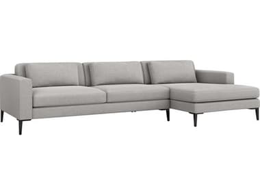 Interlude Home Izzy 126" Wide Gray Fabric Upholstered Sectional Sofa IL1990146