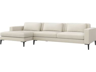 Interlude Home Izzy 126" Wide White Fabric Upholstered Sectional Sofa IL1990151