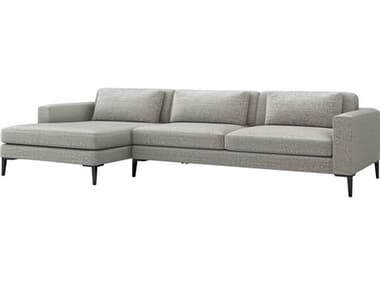 Interlude Home Izzy 126" Wide Gray Fabric Upholstered Sectional Sofa IL1990154