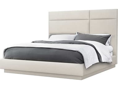 Interlude Home Quadrant Pearl White Upholstered King Platform Bed IL1995041