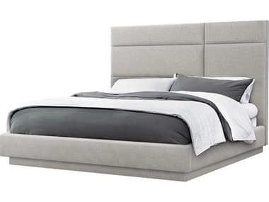 Interlude Home Quadrant Pure Grey Upholstered King Platform Bed IL1995046