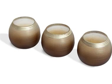 Interlude Home Sawyer Eclipse / Champagne Silver Round Votive Candle Holder (Set of 3) IL998042