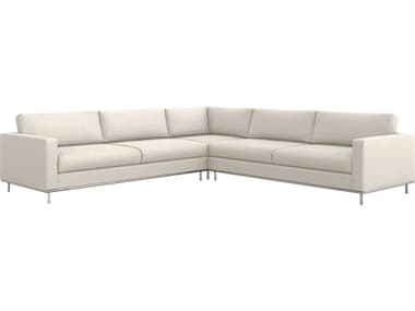 Interlude Home Valencia 124" Wide White Fabric Upholstered Sectional Sofa IL1990161