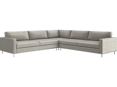 Interlude Home Valencia 124" Wide Gray Fabric Upholstered Sectional Sofa IL1990164