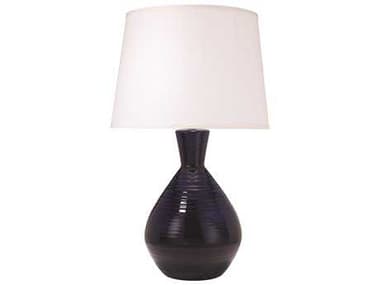Jamie Young Ash Navy Ceramic Large Cone Shade Blue Buffet Lamp JYC9ASHNVC131L