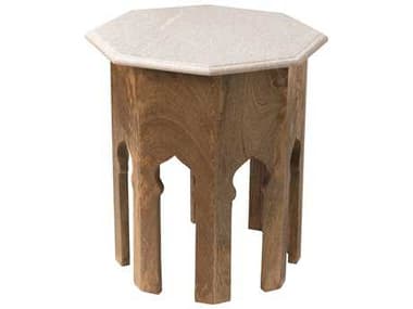 Jamie Young Atlas 18" Octagon White Marble End Table JYC20ATLASTWH
