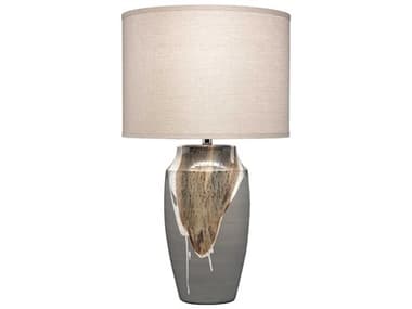 Jamie Young Matte Grey With Beige White Drip Brown Buffet Lamp JYC9LANDTLGREY