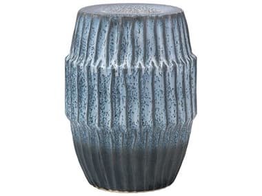 Jamie Young 15" Round Ceramic Blue Ombre End Table JYC20ALGASTBL