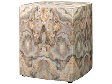 Jamie Young 18" Square Wood Grey Cream Lacquer End Table JYC20INKSTGR