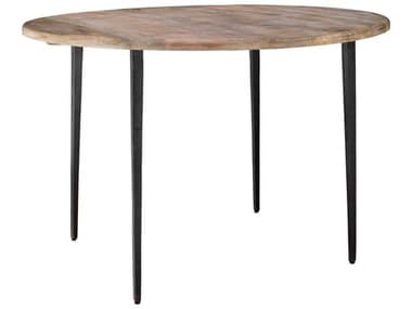 Jamie Young Farmhouse 45" Round Natural Wood With Iron Dining Table JYC20FARMBINA