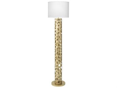 Jamie Young Firenze 70" Tall Soft Antique Gold Leaf Floor Lamp JYC9FIREFLAG